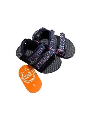 Wonder Nation Blue and Purple Triple Strap Sandals for Everyday Comfort